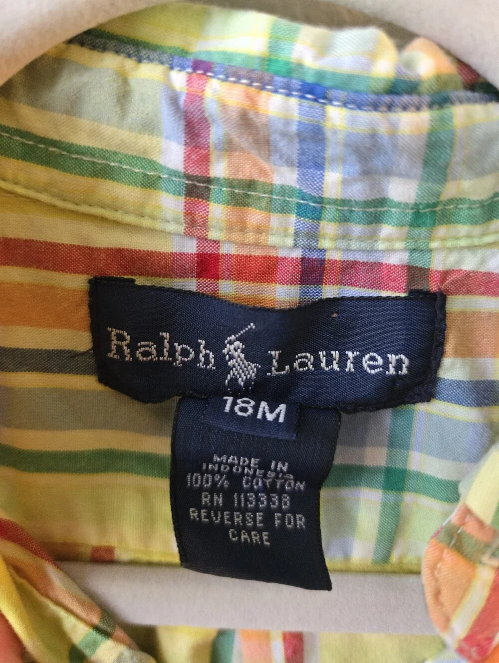 Ralph Lauren Yellow Plaid Button-Down Shirt for Kids